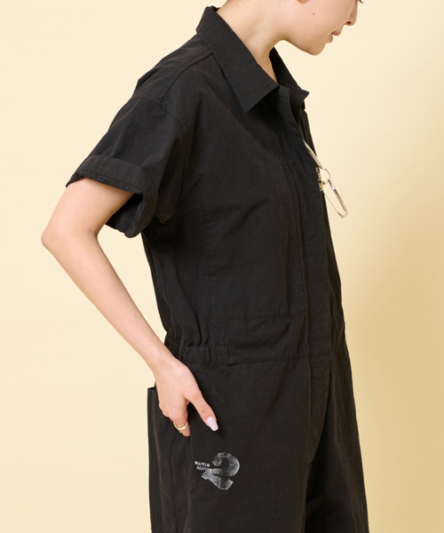 U by SPICK&SPAN（ユーバイスピックアンドスパン）の「【WILHELM NEUBER】別注ハーフスリーブ ボイラースーツ（つなぎ/オールインワン・レディース・ブラック/アイボリー/ピンク・SMALL/MEDIUM）」の20枚目の写真