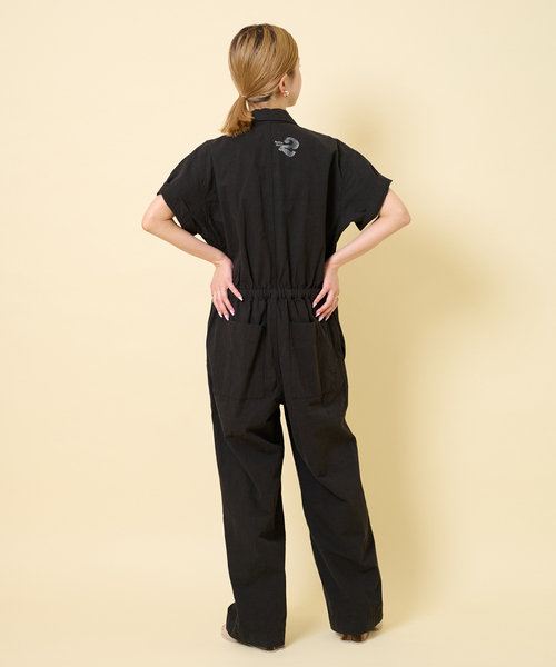 U by SPICK&SPAN（ユーバイスピックアンドスパン）の「【WILHELM NEUBER】別注ハーフスリーブ ボイラースーツ（つなぎ/オールインワン・レディース・ブラック/アイボリー/ピンク・SMALL/MEDIUM）」の21枚目の写真