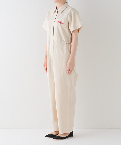U by SPICK&SPAN（ユーバイスピックアンドスパン）の「【WILHELM NEUBER】別注ハーフスリーブ ボイラースーツ（つなぎ/オールインワン・レディース・ブラック/アイボリー/ピンク・SMALL/MEDIUM）」の6枚目の写真