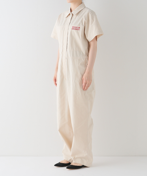 U by SPICK&SPAN（ユーバイスピックアンドスパン）の「【WILHELM NEUBER】別注ハーフスリーブ ボイラースーツ（つなぎ/オールインワン・レディース・ブラック/アイボリー/ピンク・SMALL/MEDIUM）」の7枚目の写真