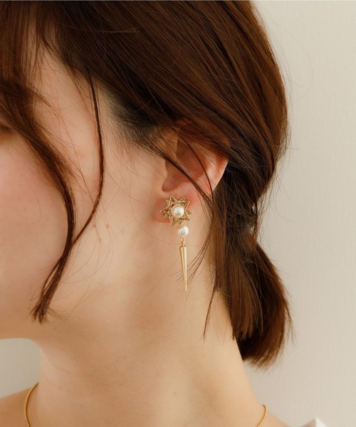 JewCas（ジュアキャス）の「JewCas クロス スターEar Jacket ピアス[JC4412]（ピアス（両耳用）・レディース・ゴールド・FREE）」の8枚目の写真