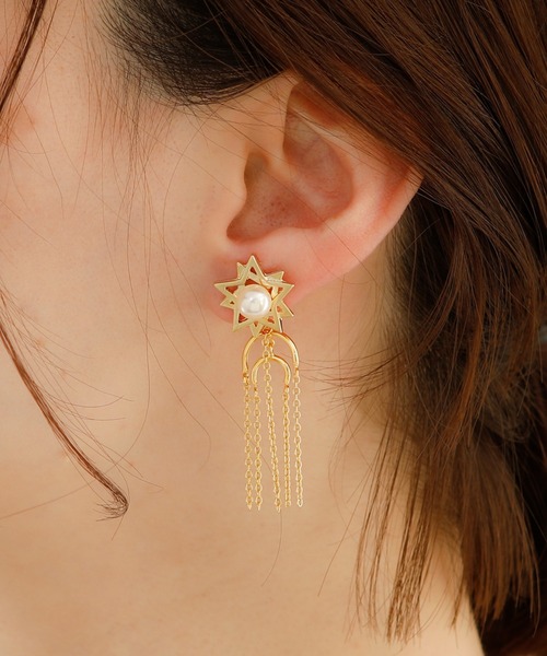 JewCas（ジュアキャス）の「JewCas クロス スターEar Jacket ピアス[JC4412]（ピアス（両耳用）・レディース・ゴールド・FREE）」の3枚目の写真