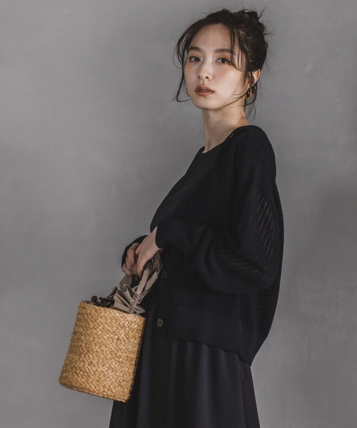 Andemiu（アンデミュウ）の「メッシュカーディガン195659（カーディガン/ボレロ・レディース・アイボリー/ブラック/ブルー/モカ・FREE）」の9枚目の写真