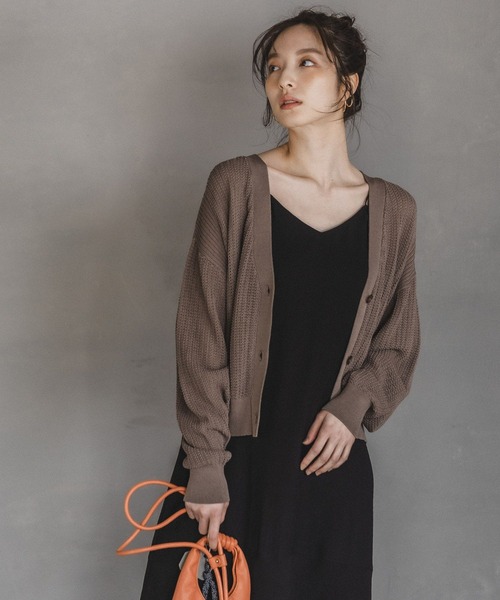 Andemiu（アンデミュウ）の「メッシュカーディガン195659（カーディガン/ボレロ・レディース・アイボリー/ブラック/ブルー/モカ・FREE）」の16枚目の写真