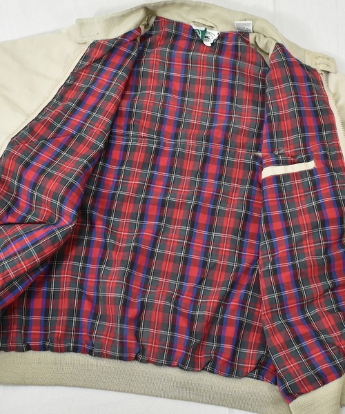 IZOD LACOSTE 90's Swing Top Harrington Jacket L Beige Cotton