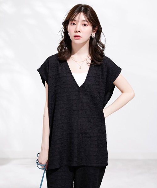 CHAN ME(チャンミ)の「シャーリングセットアップ(セットアップ・レディース・ブラック/ベージュ・MEDIUM/LARGE)」の15枚目の写真