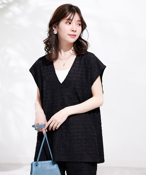 CHAN ME(チャンミ)の「シャーリングセットアップ(セットアップ・レディース・ブラック/ベージュ・MEDIUM/LARGE)」の11枚目の写真