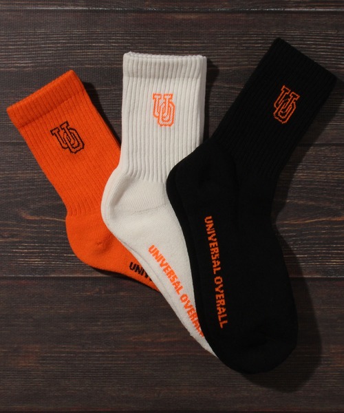 UNIVERSAL OVERALL（ユニバーサルオーバーオール）の「【UNIVERSAL OVERALL/ユニバーサルオーバーオール】3Pソックス サイドUOロゴクオーター/靴下（ソックス/靴下・メンズ・マルチ/その他1/その他2/その他3/その他4・25-27CM）」の2枚目の写真
