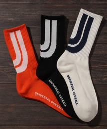 UNIVERSAL OVERALL | 【UNIVERSAL OVERALL/ユニバーサルオーバーオール】3Pソックス サイドUOロゴクオーター/靴下(ソックス/靴下)