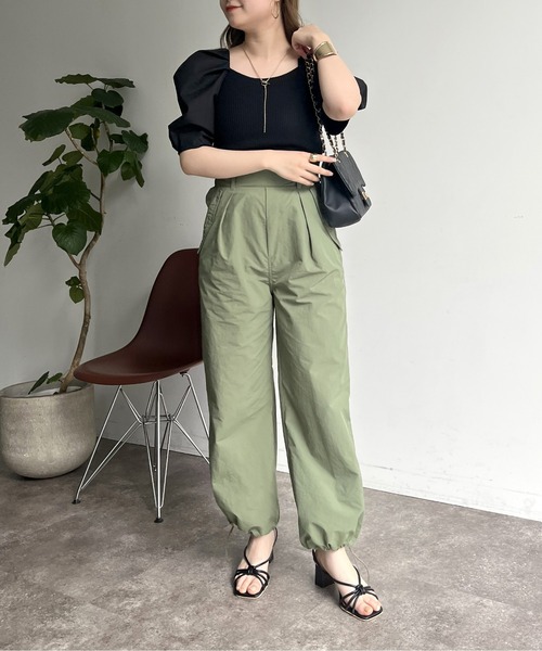 prose verse（プロズヴェール）の「裾ドロストパラシュートパンツ（カーゴパンツ・レディース・カーキ/チャコール・ﾌﾘ-）」の22枚目の写真