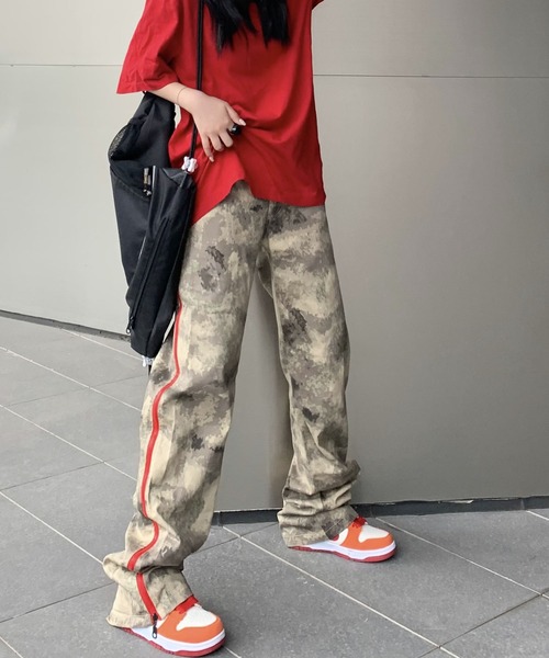 meJane（ミージェーン）の「サイドZIPカモフラデザインパンツ（カーゴパンツ・レディース・ダークベージュ・S/M）」の6枚目の写真