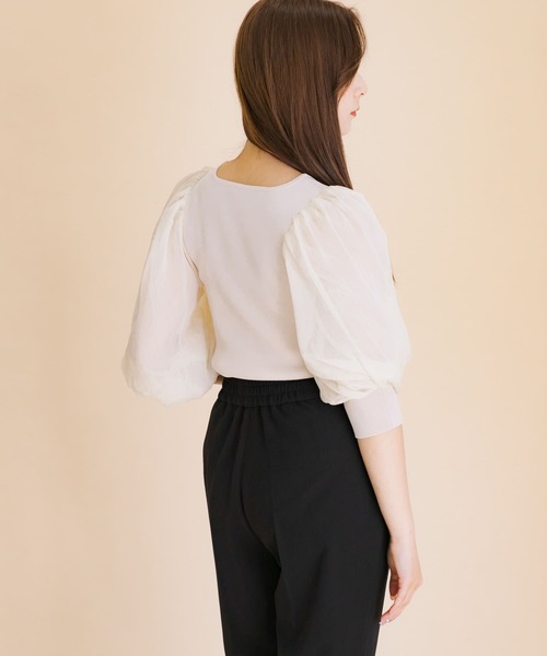【新品未使用】regleam リグリーム　５分袖シアーニット　ブラック 五分袖ヘンリーシアーニット｜HALF SLEEVE HENLEY SHEER KNITの