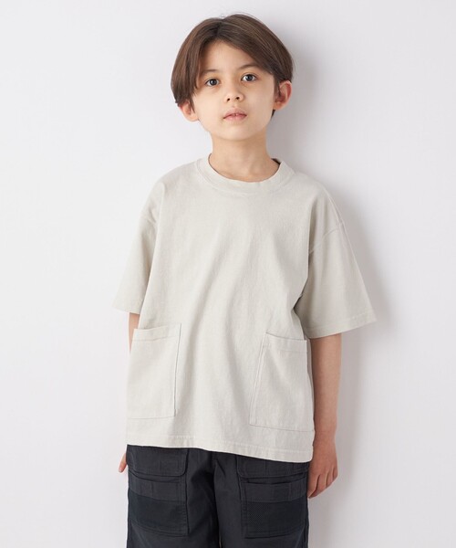 SHIPS any(シップス エニィ)の「SHIPS any: ”COTTON USA” キャンプポケット クルーネック Tシャツ<KIDS>(Tシャツ/カットソー・キッズ・チャコールグレー/ロイヤルブルー/ベージュ系その他・M(125-135)/S(110-120)/L(140-150))」の3枚目の写真