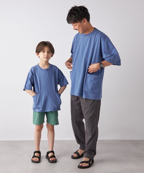 SHIPS any(シップス エニィ)の「SHIPS any: ”COTTON USA” キャンプポケット クルーネック Tシャツ<KIDS>(Tシャツ/カットソー・キッズ・チャコールグレー/ロイヤルブルー/ベージュ系その他・M(125-135)/S(110-120)/L(140-150))」の1枚目の写真