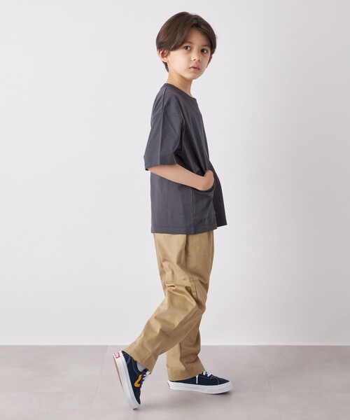 SHIPS any(シップス エニィ)の「SHIPS any: ”COTTON USA” キャンプポケット クルーネック Tシャツ<KIDS>(Tシャツ/カットソー・キッズ・チャコールグレー/ロイヤルブルー/ベージュ系その他・M(125-135)/S(110-120)/L(140-150))」の5枚目の写真