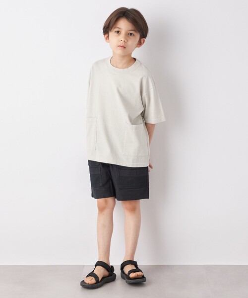 SHIPS any(シップス エニィ)の「SHIPS any: ”COTTON USA” キャンプポケット クルーネック Tシャツ<KIDS>(Tシャツ/カットソー・キッズ・チャコールグレー/ロイヤルブルー/ベージュ系その他・M(125-135)/S(110-120)/L(140-150))」の9枚目の写真