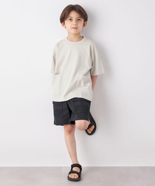 SHIPS any(シップス エニィ)の「SHIPS any: ”COTTON USA” キャンプポケット クルーネック Tシャツ<KIDS>(Tシャツ/カットソー・キッズ・チャコールグレー/ロイヤルブルー/ベージュ系その他・M(125-135)/S(110-120)/L(140-150))」の10枚目の写真