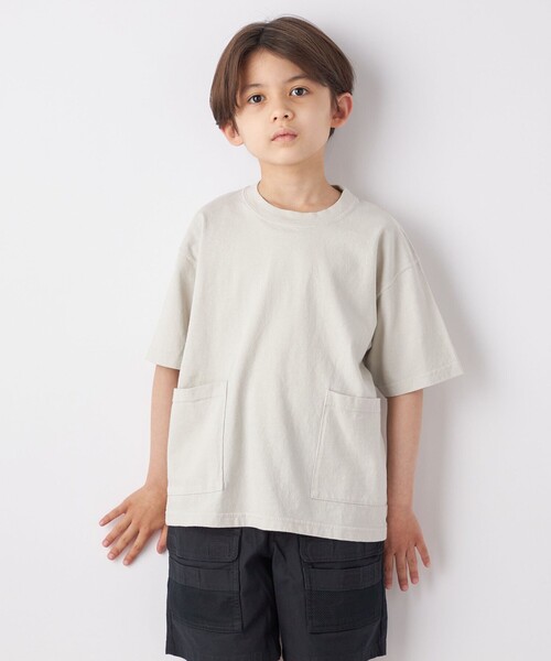 SHIPS any(シップス エニィ)の「SHIPS any: ”COTTON USA” キャンプポケット クルーネック Tシャツ<KIDS>(Tシャツ/カットソー・キッズ・チャコールグレー/ロイヤルブルー/ベージュ系その他・M(125-135)/S(110-120)/L(140-150))」の13枚目の写真
