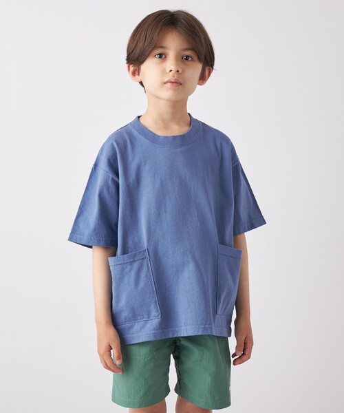 SHIPS any(シップス エニィ)の「SHIPS any: ”COTTON USA” キャンプポケット クルーネック Tシャツ<KIDS>(Tシャツ/カットソー・キッズ・チャコールグレー/ロイヤルブルー/ベージュ系その他・M(125-135)/S(110-120)/L(140-150))」の17枚目の写真