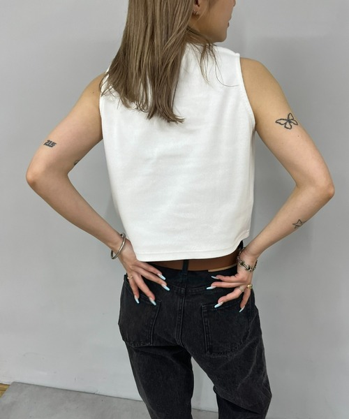 WHO'S WHO gallery（フーズフーギャラリー）の「ヘンリーネックタンク（タンクトップ・レディース・チャコールグレー/ブラック/ホワイト/ライトグレー/レッド・FREE）」の7枚目の写真