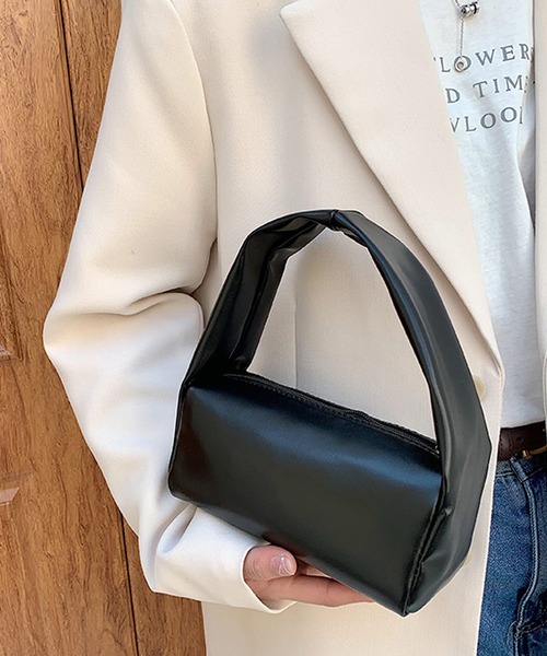 shopnikoniko（ショップニコニコ）の「ワンハンドル ミニポーチバッグ（ハンドバッグ・レディース・ベージュ/ホワイト/ピンク/グリーン/ブラック・フリー）」の3枚目の写真