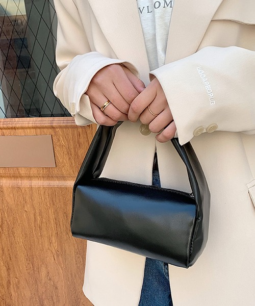 shopnikoniko（ショップニコニコ）の「ワンハンドル ミニポーチバッグ（ハンドバッグ・レディース・ベージュ/ホワイト/ピンク/グリーン/ブラック・フリー）」の7枚目の写真