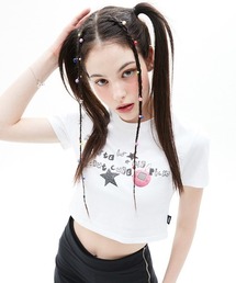 LUVISTRUE | A'GEM/9 × .kom 『LUV IS TRUE/ラブ イズ トゥルー』VS PICKY CROP TEE/ピッキークロップ  半袖カットソー(Tシャツ/カットソー)