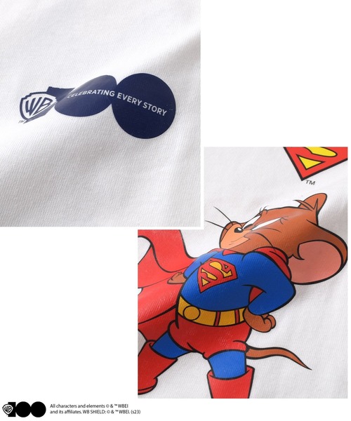 GLAZOS（グラソス）の「【Warner Bros.】ワーナーブラザース100周年限定バックプリント半袖Tシャツ（Tシャツ/カットソー・キッズ・キナリ/ホワイト/オフホワイト・140cm/150cm/160cm/170cm）」の6枚目の写真