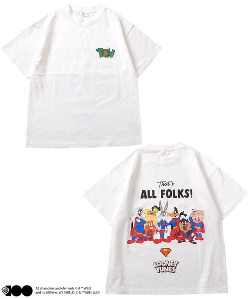 GLAZOS（グラソス）の「【Warner Bros.】ワーナーブラザース100周年限定バックプリント半袖Tシャツ（Tシャツ/カットソー・キッズ・キナリ/ホワイト/オフホワイト・140cm/150cm/160cm/170cm）」の9枚目の写真