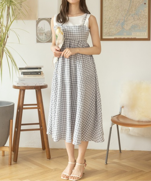 値下げ【新品タグ付き】attisession／シアーキャミワンピース レースアップロングキャミワンピース[品番：IGAW0004796]｜axes