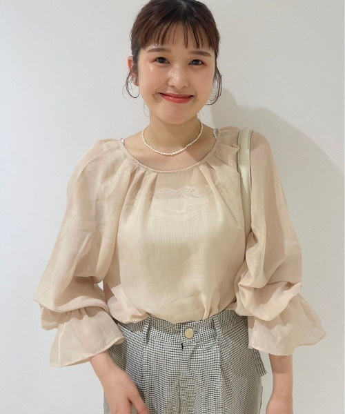 flower（フラワー）の「スローリボンブラウス（シャツ/ブラウス・レディース・グレー/ベージュ・FREE）」の13枚目の写真