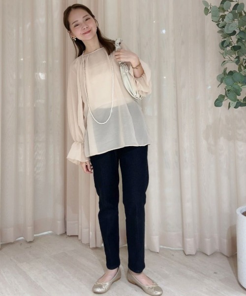 flower（フラワー）の「スローリボンブラウス（シャツ/ブラウス・レディース・グレー/ベージュ・FREE）」の10枚目の写真