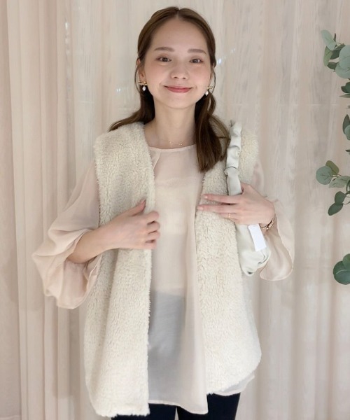 flower（フラワー）の「スローリボンブラウス（シャツ/ブラウス・レディース・グレー/ベージュ・FREE）」の11枚目の写真