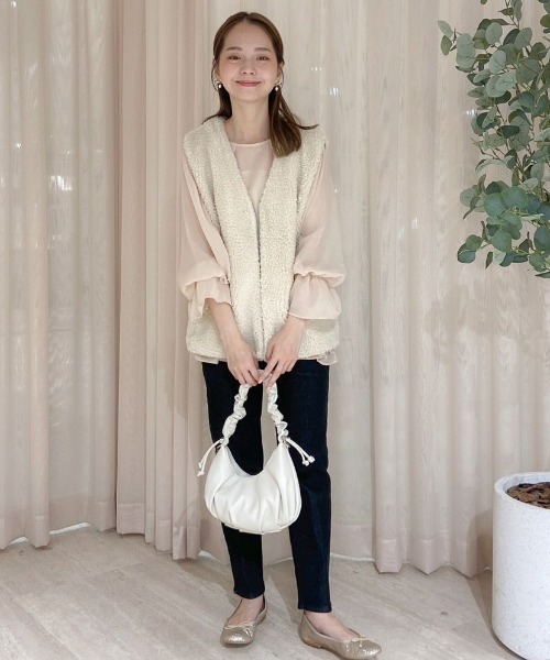 flower（フラワー）の「スローリボンブラウス（シャツ/ブラウス・レディース・グレー/ベージュ・FREE）」の12枚目の写真