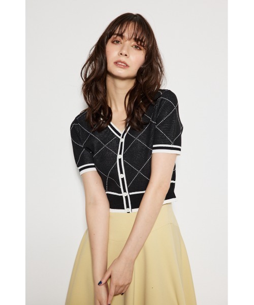 rienda（リエンダ）の「2WAYダイヤラインニットトップス（ニット/セーター・レディース・ブラック/グレー/ホワイト/レッド・FREE）」の5枚目の写真