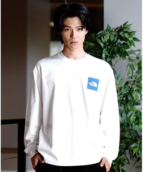 THE NORTH FACE（ザノースフェイス）の「THE NORTH FACE/ザ・ノース・フェイス L/S SQUARE LOGO TEE 長袖Tシャツ/ロンT ワンポイント UVケア NT82334（Tシャツ/カットソー・メンズ・ホワイト/ブラック/グレイッシュブルー/ミックスグレー/ベージュ/ブルー・L/XL/S/M/XXL）」の11枚目の写真