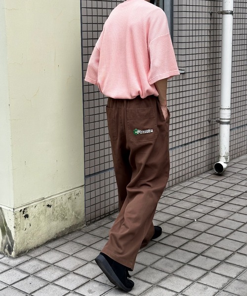 Perushu(ペルーシュ)の「ワンポイントワッフルTシャツ(Tシャツ/カットソー・メンズ・ライトピンク/ナチュラル/グレー・MEDIUM/LARGE)」の17枚目の写真
