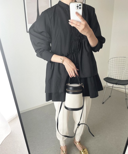 STELLA FISH（ステラフィッシュ）の「ブロードティアードシャツ（シャツ/ブラウス・レディース・ブラック/オフホワイト/ブルー・FREE）」の8枚目の写真
