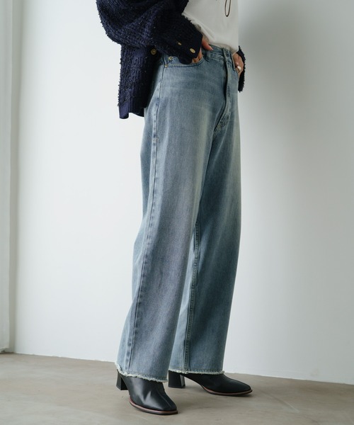 PUAL CE CIN(ピュアルセシン)の「縦ストレッチ足長デニムパンツ(デニムパンツ・レディース・サックスブルー/インディゴブルー・FREE)」の17枚目の写真