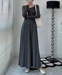 【SETUP7】モノトーンギャザースカート KNF030