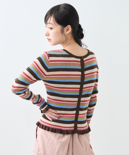 FREAK'S STORE(フリークスストア)の「ウォッシャブル ラメ ニット リボン 2way カーディガン/洗えるニット(カーディガン/ボレロ・レディース・ブルー/レッド/ピンク・フリ-)」の6枚目の写真