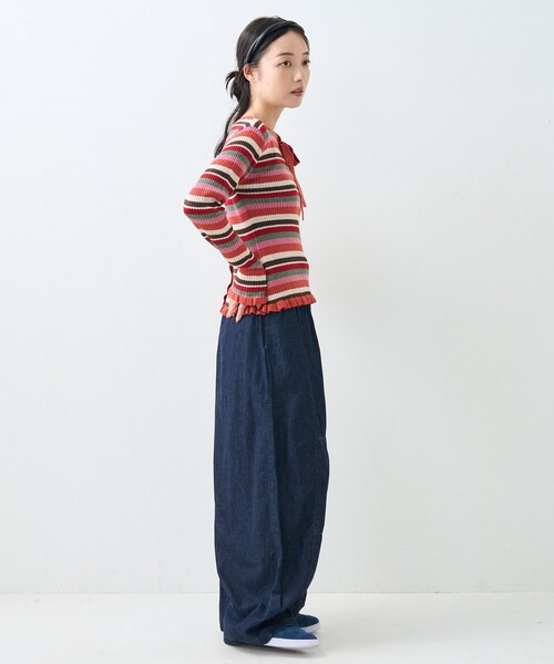 FREAK'S STORE(フリークスストア)の「ウォッシャブル ラメ ニット リボン 2way カーディガン/洗えるニット(カーディガン/ボレロ・レディース・ブルー/レッド/ピンク・フリ-)」の11枚目の写真