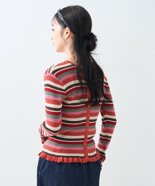 FREAK'S STORE(フリークスストア)の「ウォッシャブル ラメ ニット リボン 2way カーディガン/洗えるニット(カーディガン/ボレロ・レディース・ブルー/レッド/ピンク・フリ-)」の14枚目の写真