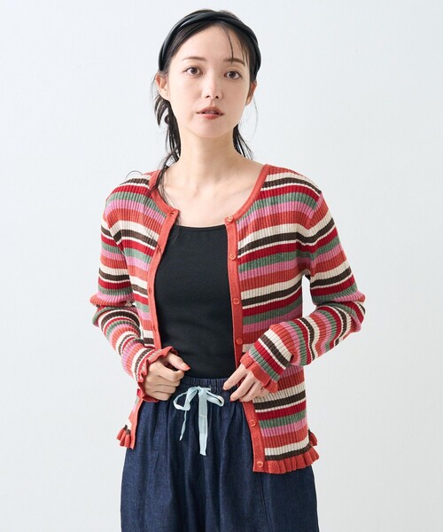 FREAK'S STORE(フリークスストア)の「ウォッシャブル ラメ ニット リボン 2way カーディガン/洗えるニット(カーディガン/ボレロ・レディース・ブルー/レッド/ピンク・フリ-)」の15枚目の写真