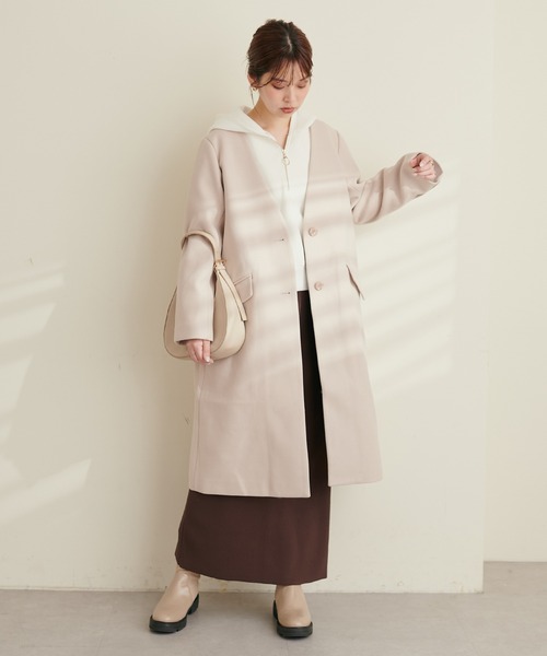 natural couture(ナチュラルクチュール)の「バックフリルコート(その他アウター・レディース・ピンク/アイボリー/モカ/その他1/チャコール/その他2・FREE)」の18枚目の写真