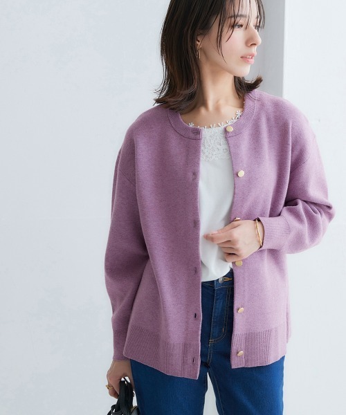 nissen(ニッセン)の「スウェットライクニットカーディガン(カーディガン/ボレロ・レディース・ロイヤルブルー/ベージュ系/ブラック/パープル/杢グレー/モカ/ライラック系/ネイビー系/オートミール/レッド・M/L/S/LL)」の10枚目の写真