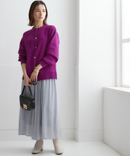 nissen(ニッセン)の「スウェットライクニットカーディガン(カーディガン/ボレロ・レディース・ロイヤルブルー/ベージュ系/ブラック/パープル/杢グレー/モカ/ライラック系/ネイビー系/オートミール/レッド・M/L/S/LL)」の16枚目の写真