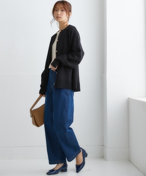 nissen(ニッセン)の「スウェットライクニットカーディガン(カーディガン/ボレロ・レディース・ロイヤルブルー/ベージュ系/ブラック/パープル/杢グレー/モカ/ライラック系/ネイビー系/オートミール/レッド・M/L/S/LL)」の18枚目の写真