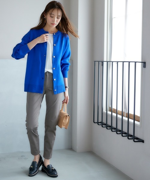 nissen(ニッセン)の「スウェットライクニットカーディガン(カーディガン/ボレロ・レディース・ロイヤルブルー/ベージュ系/ブラック/パープル/杢グレー/モカ/ライラック系/ネイビー系/オートミール/レッド・M/L/S/LL)」の21枚目の写真