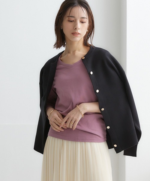 nissen(ニッセン)の「スウェットライクニットカーディガン(カーディガン/ボレロ・レディース・ロイヤルブルー/ベージュ系/ブラック/パープル/杢グレー/モカ/ライラック系/ネイビー系/オートミール/レッド・M/L/S/LL)」の22枚目の写真